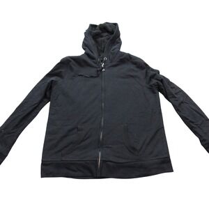 Sonoma Life Style Women's Black Full‎ Zip Fleece Lined Hoodie Jacket Size L